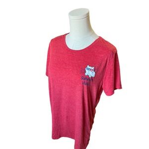 Celebrate Patriotic Shirt Short Sleeve Summer Vibes Graphic Print Red Womens L​